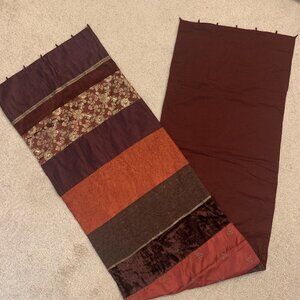 Table Runner 69.5" Lg. Jacquard Velvet Beaded Metallic Embroidered Fabrics. B88.